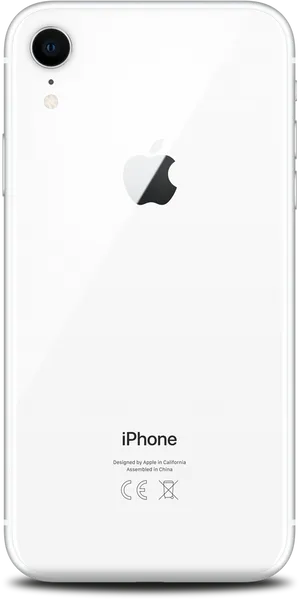 Whitei Phone Rear View PNG image