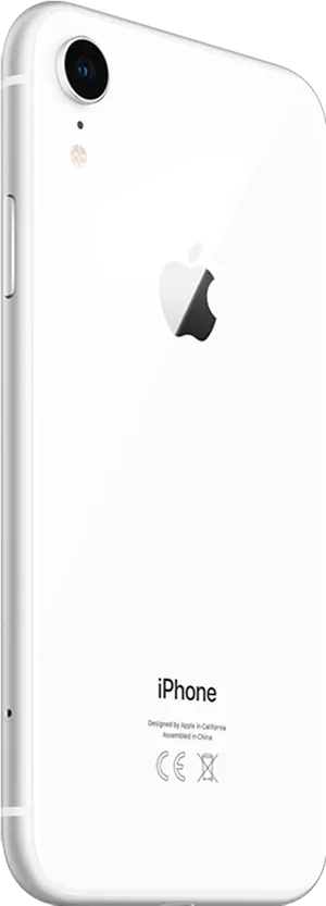 Whitei Phone Rear View PNG image