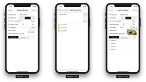 Whitei Phone Recipe App Screenshots PNG image