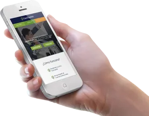 Whitei Phonein Hand Displaying App PNG image
