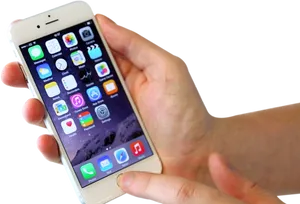 Whitei Phonein Hand PNG image