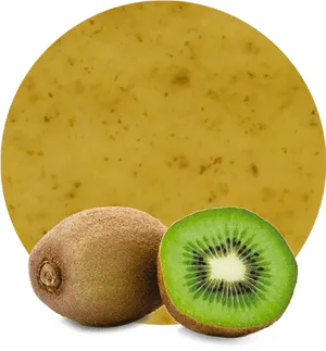 Wholeand Halved Kiwi Fruit PNG image
