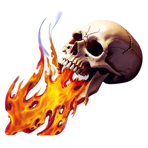 Wicked Flame Skull PNG Kgf45 PNG