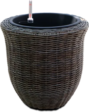 Wicker Basket Planterwith Water Level Indicator PNG