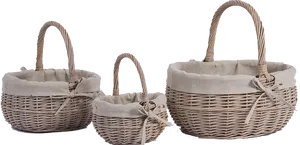 Wicker Basketswith Linen Liners