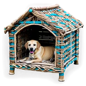 Wicker Dog House PNG 06122024