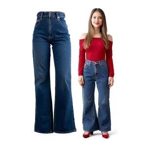 Wide Leg Blue Jeans Png 5 PNG image