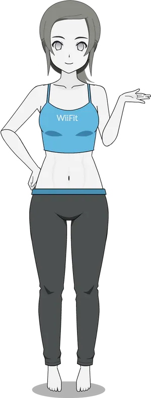 Wii Fit_ Trainer_ Animated_ Character PNG image