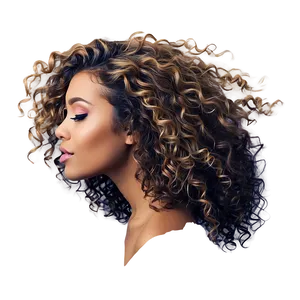 Wild Curly Hair Freedom PNG 19