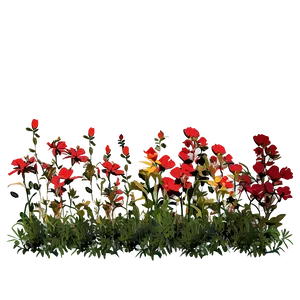 Wild Red Flowers Meadow Png Ijf24 PNG image