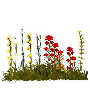 Wild Red Flowers Meadow PNG Mhh PNG