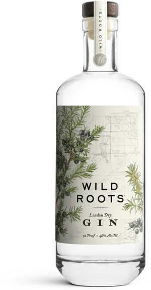 Wild Roots Gin Bottle PNG image