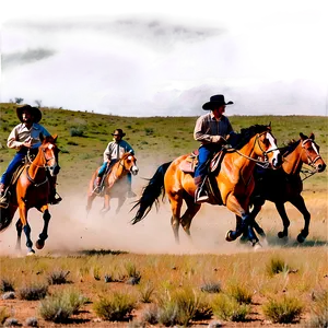 Wild West Horseback Chase Png 41 PNG image