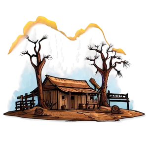 Wild West Scene Drawing PNG 05212024
