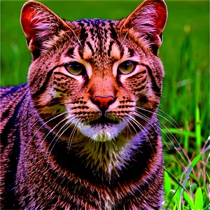Wildcat In Grassland PNG Irm50