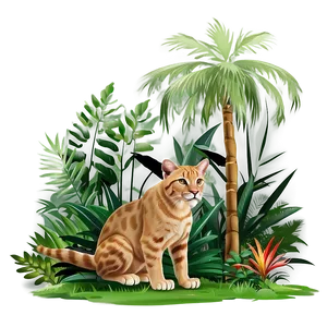 Wildcat In Jungle Scene Png Ird PNG image