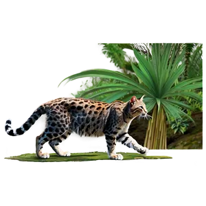 Wildcat In Jungle Scene Png Tbt PNG image