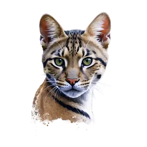 Wildcat In Watercolor PNG 78