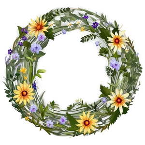 Wildflower Meadow Wreath PNG 05242024