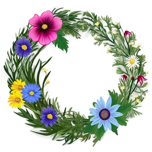 Wildflower Meadow Wreath PNG 05242024