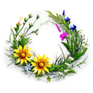 Wildflower Meadow Wreath PNG 21