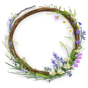 Wildflower Meadow Wreath PNG Yaq91