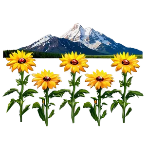 Wildflowers And Mountains Png 06202024 PNG image