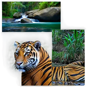Wildlife Near Forest Dam PNG Ptl