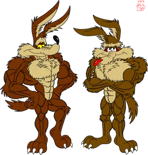 Wile_ E_ Coyote_ Muscular_ Versions PNG image