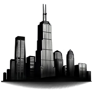 Willis Tower Skyline Silhouette Png Dyf PNG image