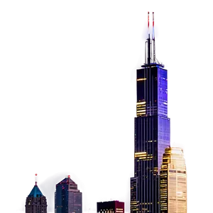 Willis Tower Twilight Sky Png Ugm23 PNG image