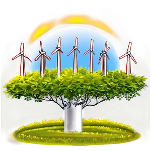 Wind Turbine Farm PNG 06292024
