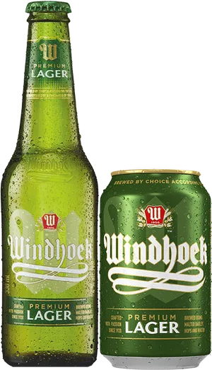 Windhoek Lager Bottleand Can PNG image