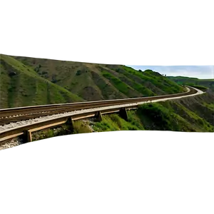 Winding Railroad Tracks Through Hills PNG Gwm PNG