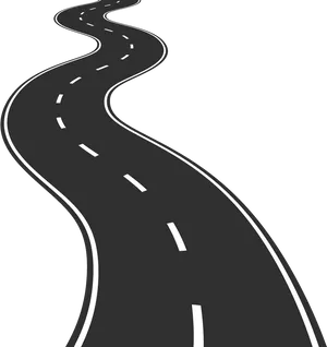 Winding Road Black Background PNG image