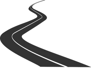 Winding Road Blackand White PNG image