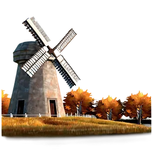 Windmill In Autumn Png Wpp19 PNG image