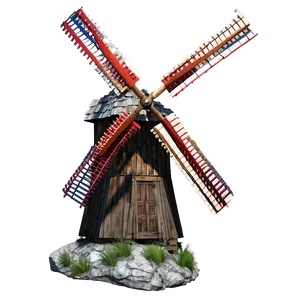 Windmill On Mountain Top Png 05242024 PNG image