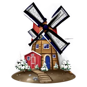 Windmill With Snowflakes Png Pqv PNG image