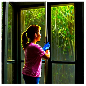 Window Washing Lady PNG 06292024 PNG