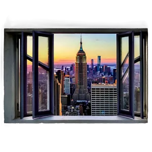 Window With Cityscape PNG 88