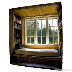 Window With Cozy Reading Nook PNG 05042024 PNG