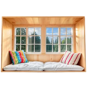 Window With Cozy Reading Nook PNG Eei PNG