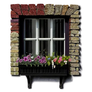 Window With Flower Box PNG Hlr