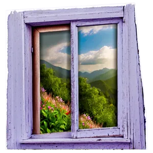 Window With Mountain View PNG 58