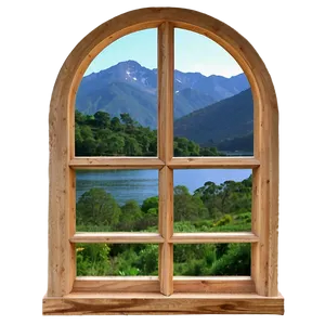 Window With Mountain View PNG Idh