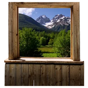 Window With Mountain View PNG Pnl