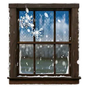 Window With Snowflakes PNG Tsc98