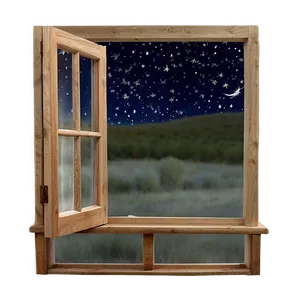 Window With Stary Night PNG 05042024