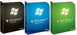 Windows7 Editions Boxes PNG image